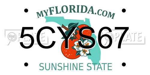 5CYS67 Florida License Plate