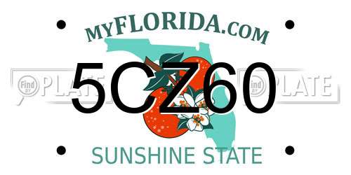 5CZ60 Florida License Plate