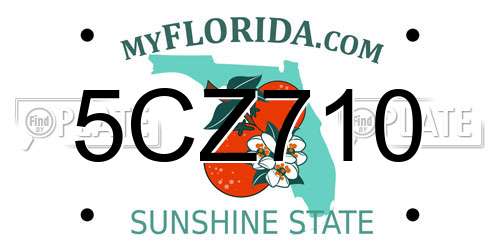 5CZ710 Florida License Plate