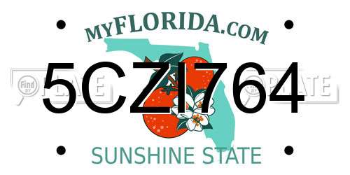 5CZI764 Florida License Plate