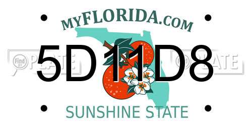 5D11D8 Florida License Plate