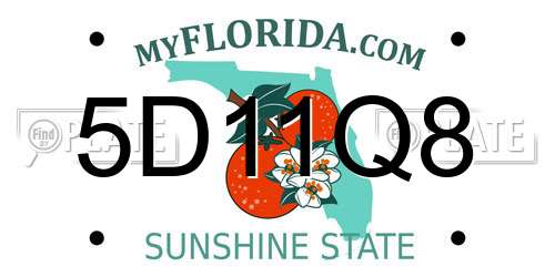 5D11Q8 Florida License Plate