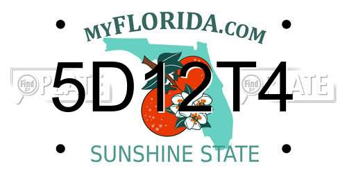 5D12T4 Florida License Plate