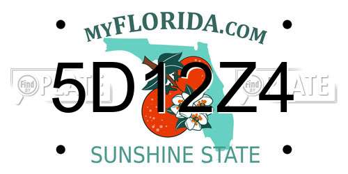 5D12Z4 Florida License Plate