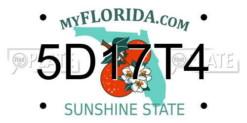 5D17T4 Florida License Plate