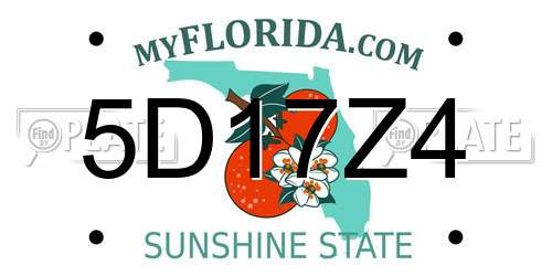 5D17Z4 Florida License Plate