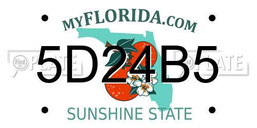 5D24B5 Florida License Plate