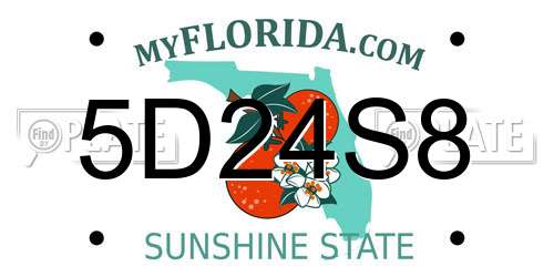 5D24S8 Florida License Plate
