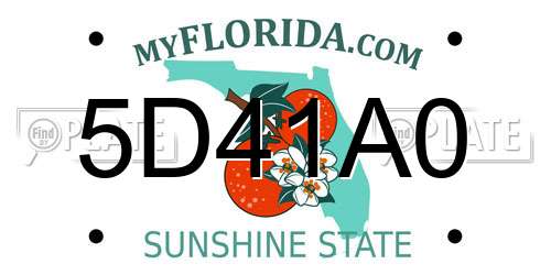 5D41A0 Florida License Plate