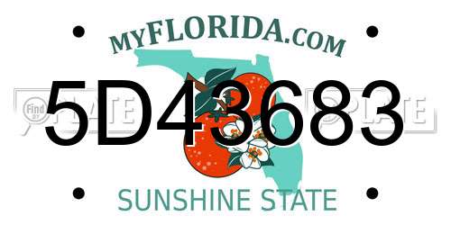 5D43683 Florida License Plate