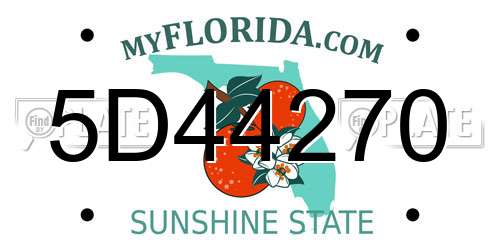 5D44270 Florida License Plate