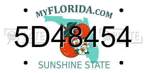 5D48454 Florida License Plate