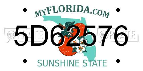 5D62576 Florida License Plate
