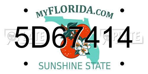 5D67414 Florida License Plate