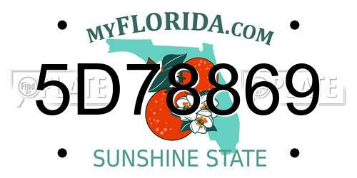 5D78869 Florida License Plate