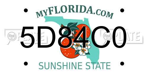 5D84C0 Florida License Plate