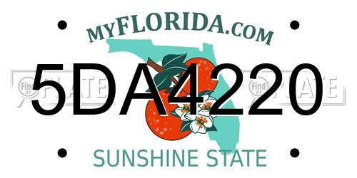 5DA4220 Florida License Plate