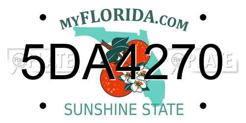 5DA4270 Florida License Plate