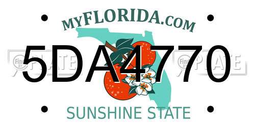 5DA4770 Florida License Plate