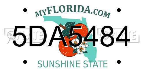 5DA5484 Florida License Plate