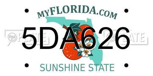 5DA626 Florida License Plate