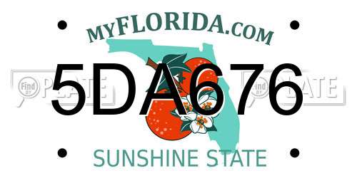 5DA676 Florida License Plate