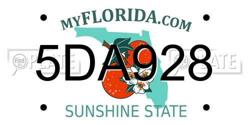 5DA928 Florida License Plate