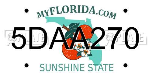 5DAA270 Florida License Plate