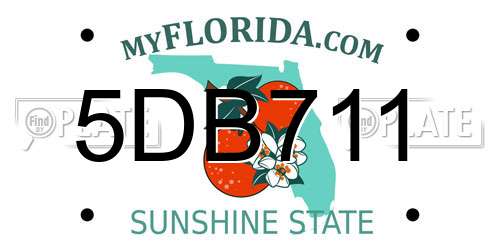 5DB711 Florida License Plate
