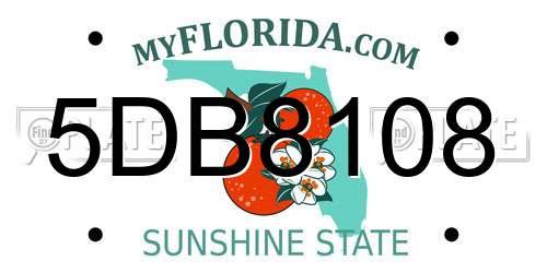 5DB8108 Florida License Plate