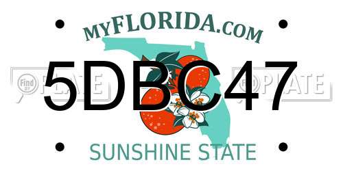 5DBC47 Florida License Plate