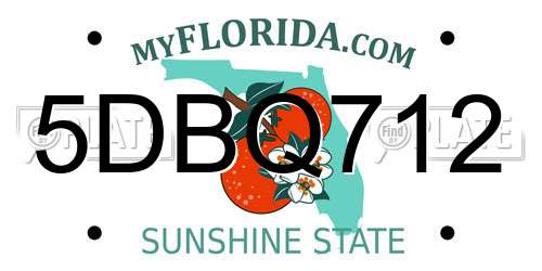 5DBQ712 Florida License Plate