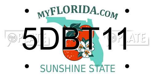 5DBT11 Florida License Plate