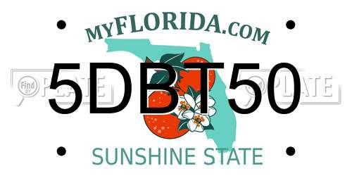 5DBT50 Florida License Plate