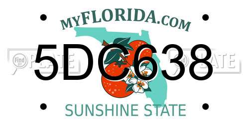 5DC638 Florida License Plate
