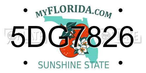 5DG7826 Florida License Plate