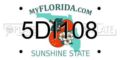 5DI108 Florida License Plate