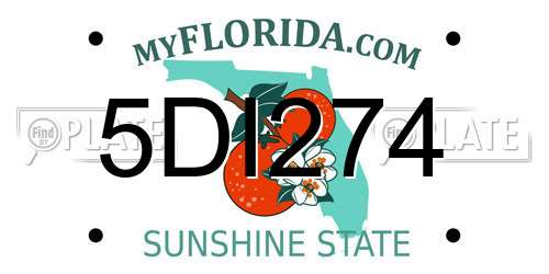 5DI274 Florida License Plate