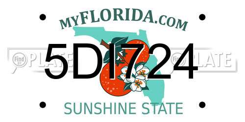 5DI724 Florida License Plate