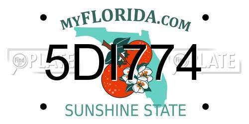 5DI774 Florida License Plate