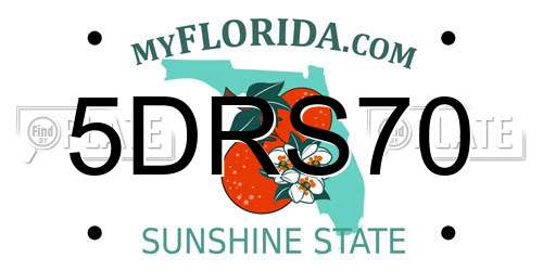 5DRS70 Florida License Plate