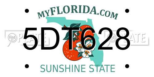 5DT628 Florida License Plate