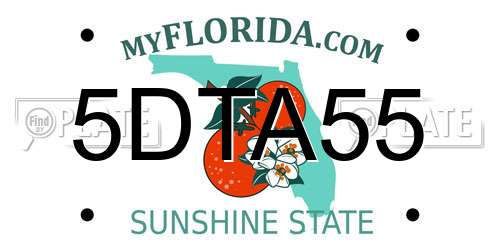 5DTA55 Florida License Plate