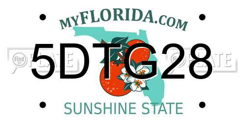 5DTG28 Florida License Plate