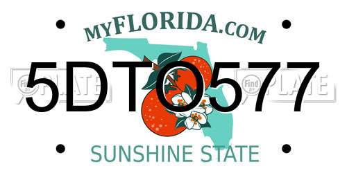 5DTO577 Florida License Plate