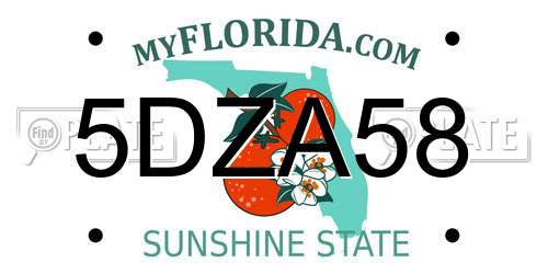 5DZA58 Florida License Plate