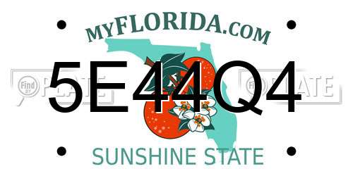 5E44Q4 Florida License Plate