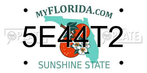5E44T2 Florida License Plate