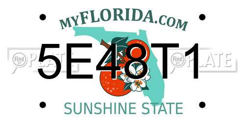 5E48T1 Florida License Plate
