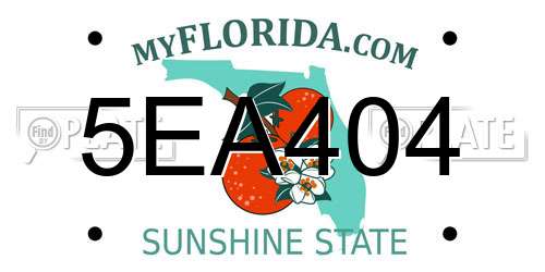 5EA404 Florida License Plate